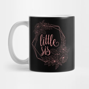 Little Sis cute pink typography for big sister gift for younger sister. Mug